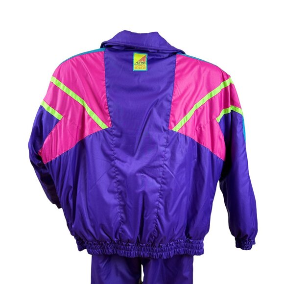 Alpine Technical Skiwear 2-Piece Retro Snowsuit – Purple Neon Colorblock - Picture 3 of 16